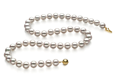 7.5-8mm Japán Akoya Nyaklánc in Hanadama 18 hüvelyk Fehér