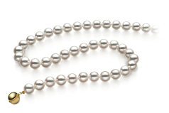 7.5-8mm Japán Akoya Nyaklánc in Hanadama 23 hüvelyk Fehér
